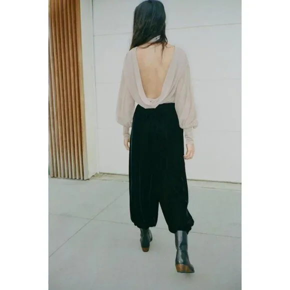 ZARA GEORGETTE BACK BODYSUIT - Picture 5 of 8